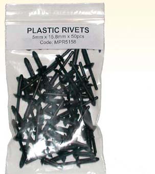 GPI PLASTIC RIVETS 5 X 15.8MM PK50 - MPR5158 